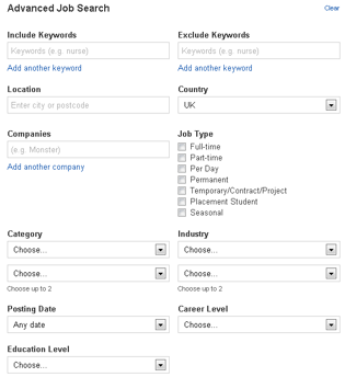 Monsters desktop search parameters